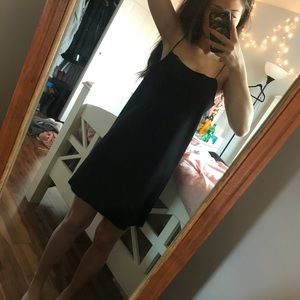 black spaghetti strap dress